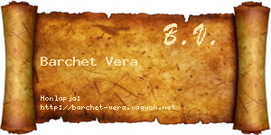 Barchet Vera névjegykártya